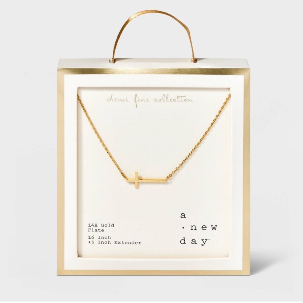 🆕 RESERVED FB A New Day Women's 14K Gold Plated Stationed Cross Necklace Gold - Picture 4 of 9